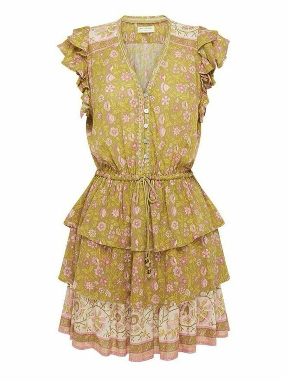 Spell Dahlia Ra Ra Ruffle Tiered Mini Dress XXL